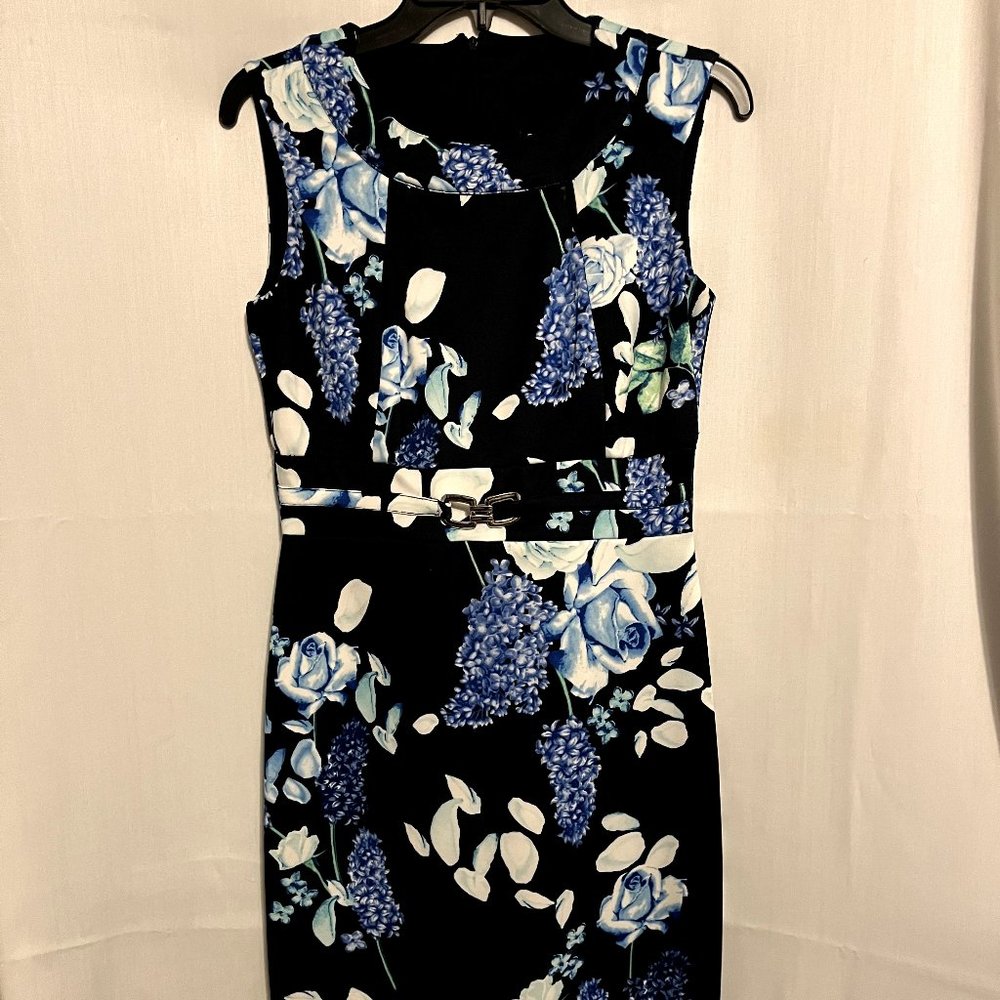 Navy Floral Dress - Size 6